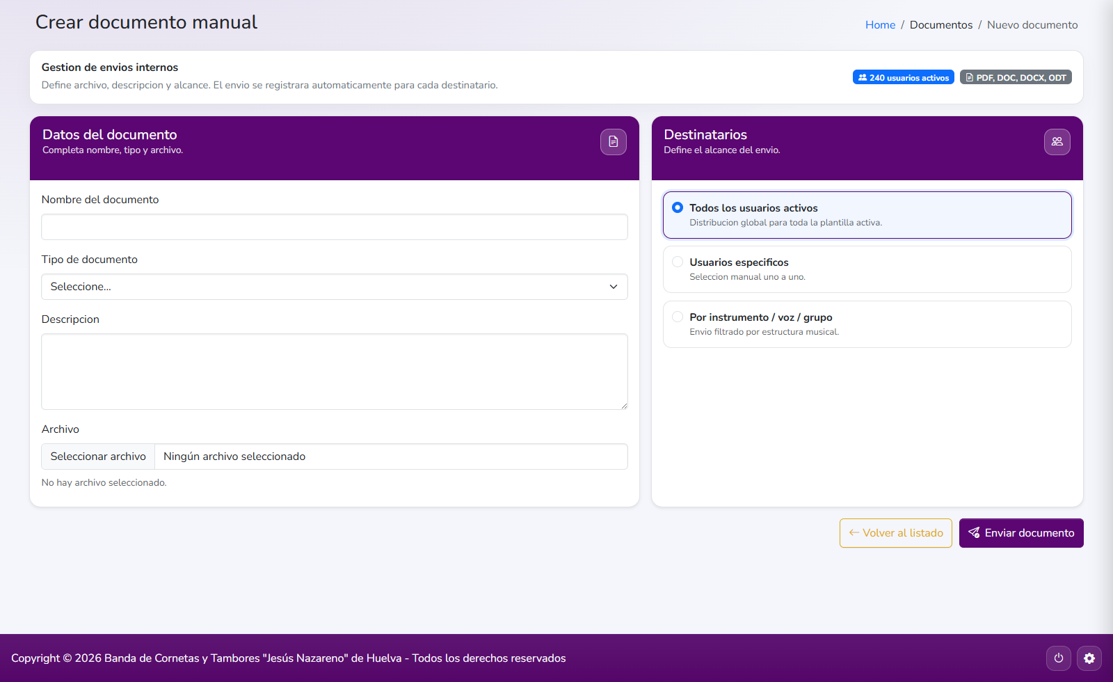 Modulo de subir documento